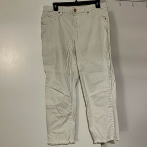 Cropped cream jeans